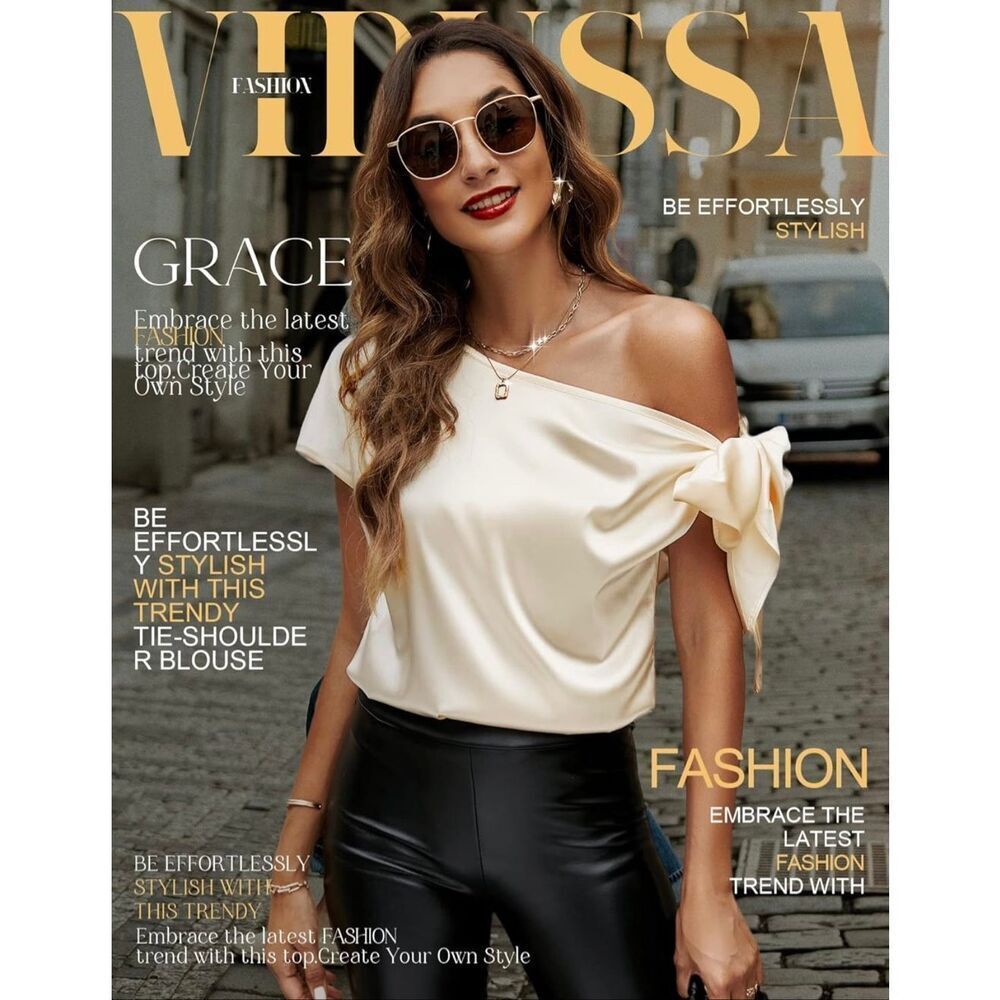 Off The Shoulder Tie Asymmetrical Silk Tank Top